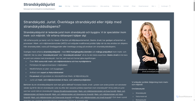 Security scan screenshot of https://strandskyddsdispens-jurist.nu