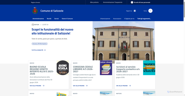 Security scan screenshot of https://www.comune.salizzole.vr.it