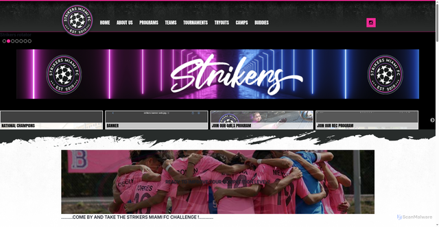 Security scan screenshot of https://strikersmiami.com/