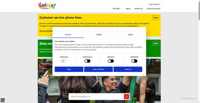 Security scan screenshot of https://www.haringey.gov.uk/