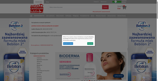Security scan screenshot of https://aptekacentrum.lublin.pl
