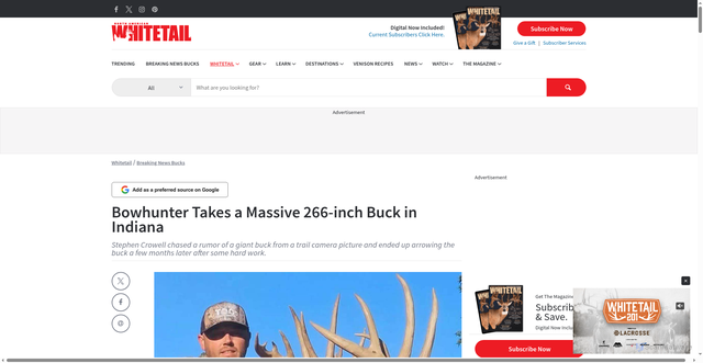 Security scan screenshot of https://www.northamericanwhitetail.com/editorial/breaking-news-stephen-crowell/561286