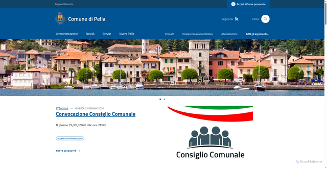 Security scan screenshot of https://www.comune.pella.no.it/