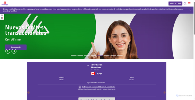 Security scan screenshot of https://www.bb.com.mx