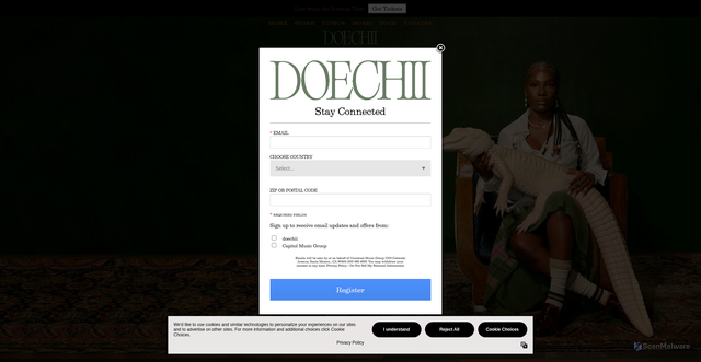 Security scan screenshot of https://www.iamdoechii.com/