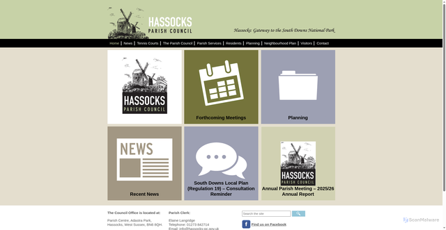 Security scan screenshot of http://www.hassockspc.net