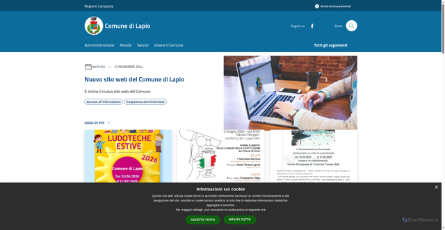 Security scan screenshot of https://www.comune.lapio.av.it