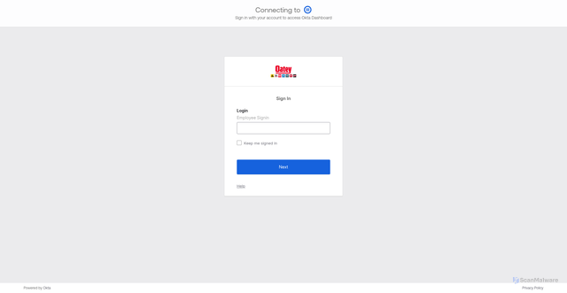 Security scan screenshot of https://oatey.okta.com