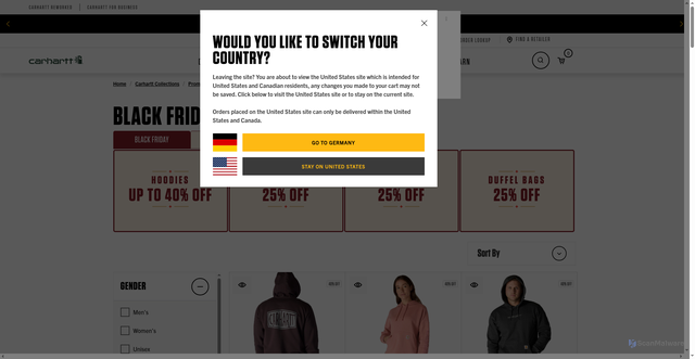 Security scan screenshot of https://www.carhartt.com/c/black-friday