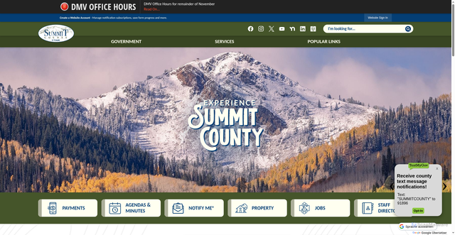 Security scan screenshot of https://summitcountyutah.gov/
