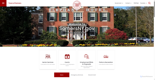 Security scan screenshot of https://www.somersny.gov/