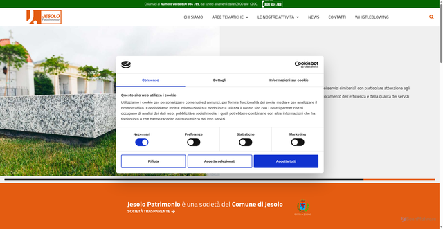 Security scan screenshot of https://www.jesolopatrimonio.it