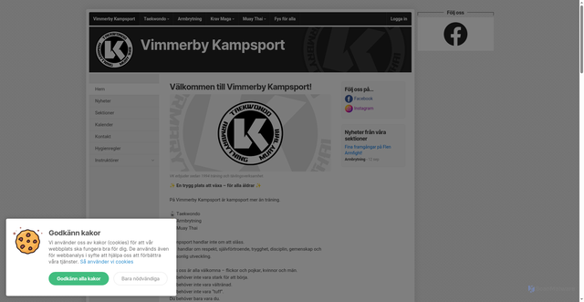 Security scan screenshot of https://vimmerbykampsport.se