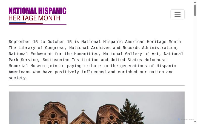 Security scan screenshot of https://hispanicheritagemonth.gov/