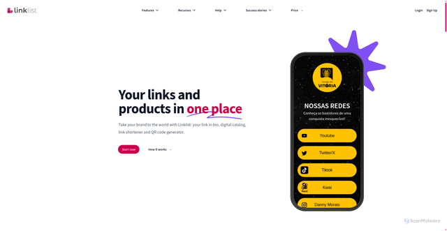 Security scan screenshot of https://linklist.bio