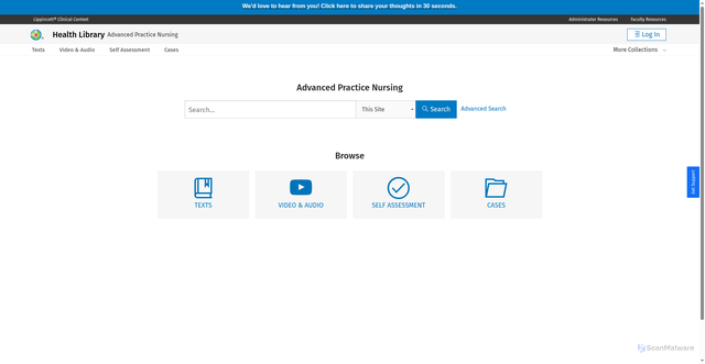 Security scan screenshot of https://apn.lwwhealthlibrary.com