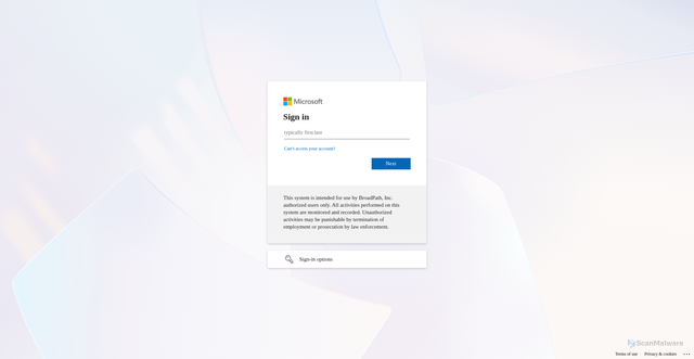 Security scan screenshot of https://broadpath-my.sharepoint.com