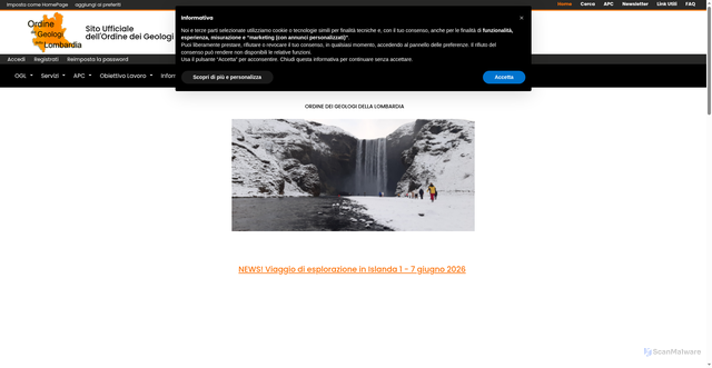 Security scan screenshot of https://www.geolomb.it/