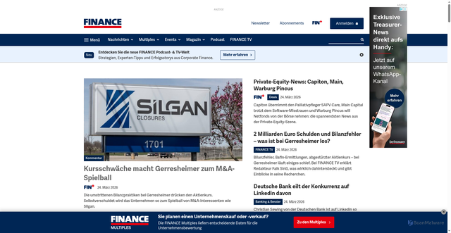 Security scan screenshot of https://www.finance-magazin.de