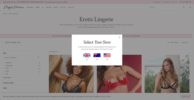Security scan screenshot of https://us.playfulpromises.com/collections/erotic-lingerie