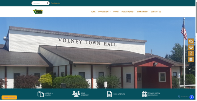 Security scan screenshot of https://townofvolney.gov/