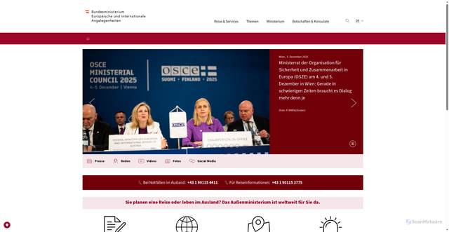 Security scan screenshot of https://www.bmeia.gv.at/