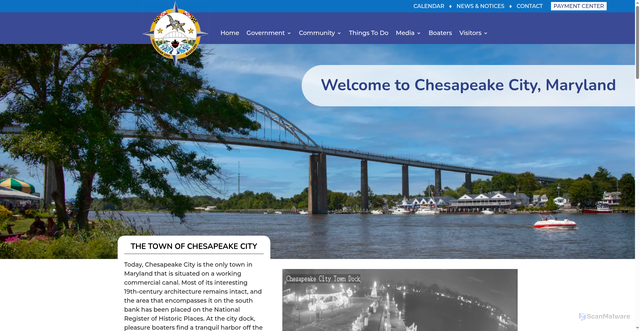 Security scan screenshot of https://www.chesapeakecity-md.gov/