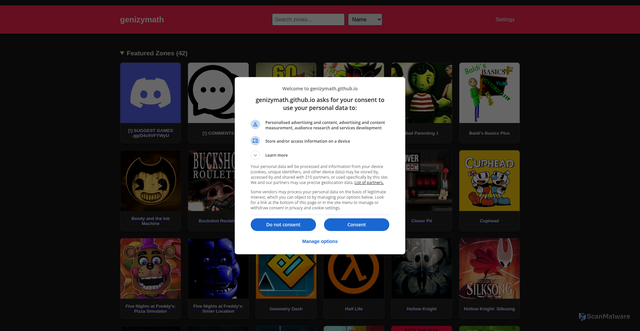 Security scan screenshot of https://genizymath.github.io