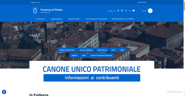 Security scan screenshot of https://www.provincia.pistoia.it/