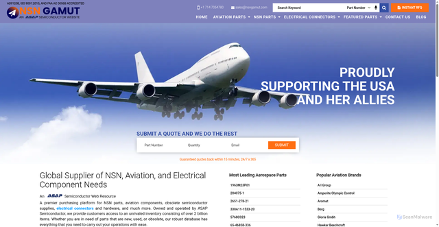 Security scan screenshot of https://www.nsngamut.com