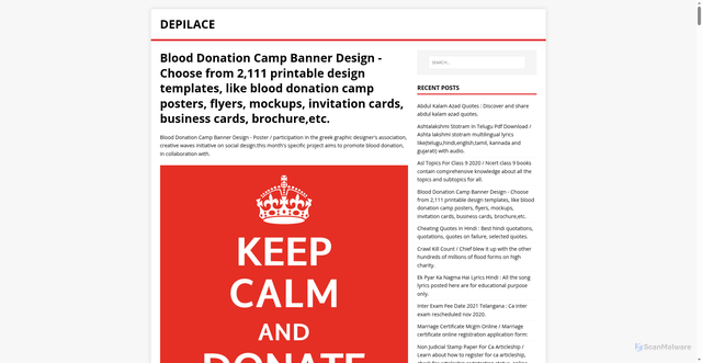 Security scan screenshot of https://pilacede.pages.dev/posts/blood-donation-camp-banner-design/