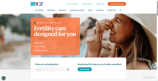 Security scan screenshot of https://shadygrovefertility.com