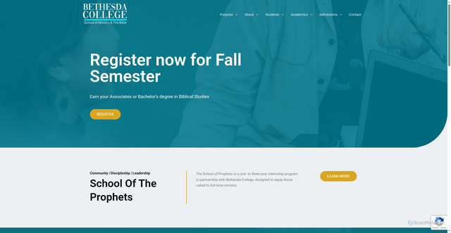 Security scan screenshot of https://www.bethcollege.net/