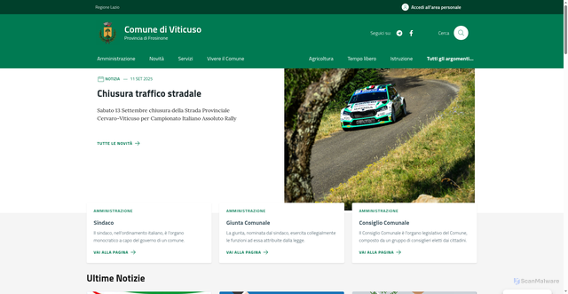 Security scan screenshot of https://comune.viticuso.fr.it/