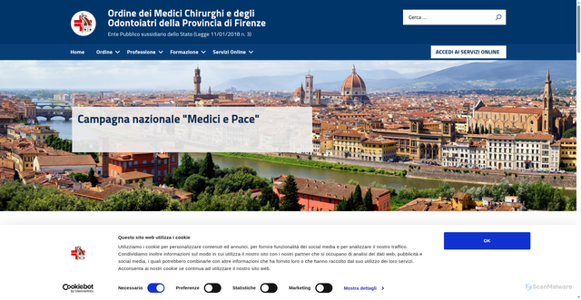 Security scan screenshot of https://www.ordine-medici-firenze.it