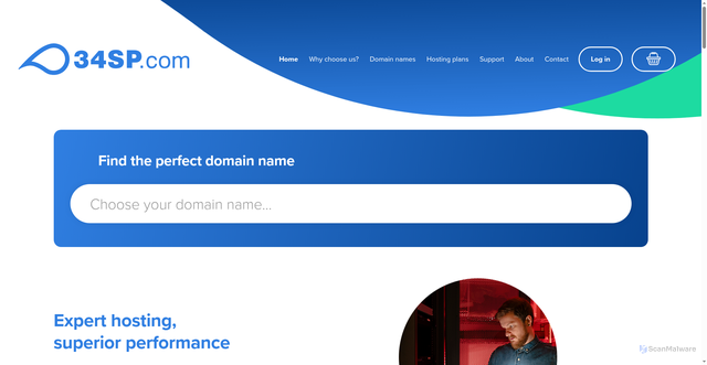 Security scan screenshot of https://34sp.com