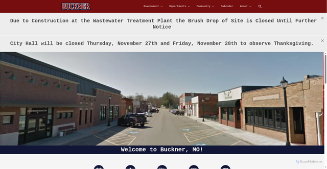 Security scan screenshot of https://cityofbucknermo.gov/