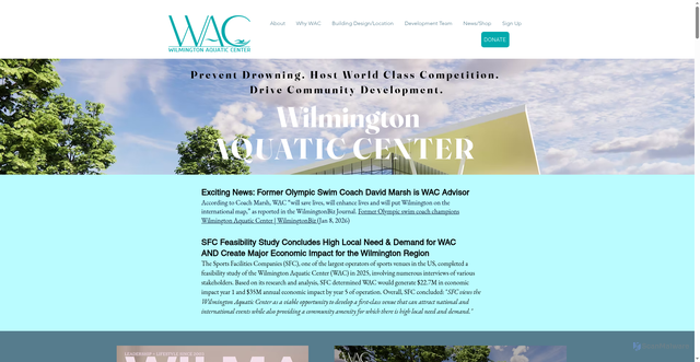 Security scan screenshot of https://www.wilmingtonaquaticcenter.org/