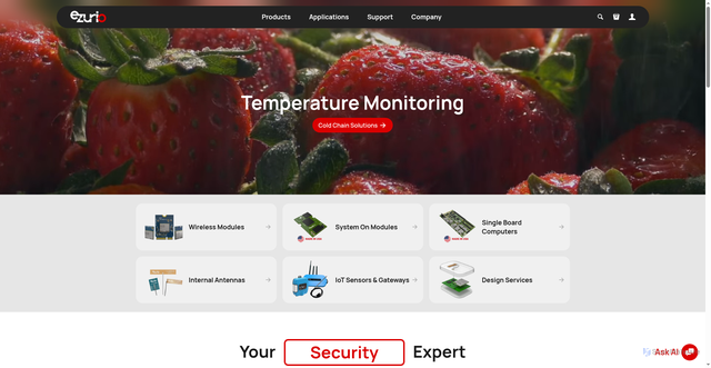 Security scan screenshot of https://www.ezurio.com