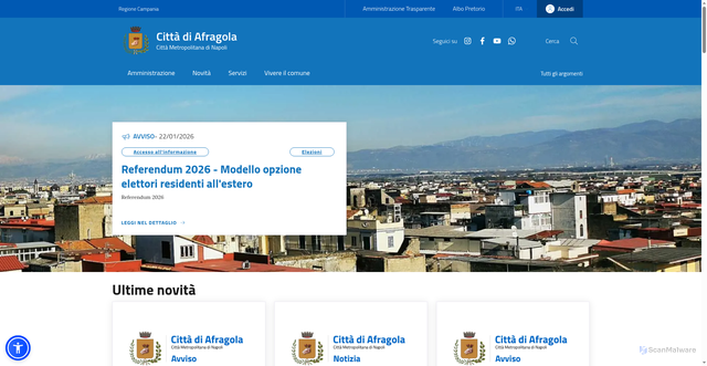 Security scan screenshot of https://www.comune.afragola.na.it/