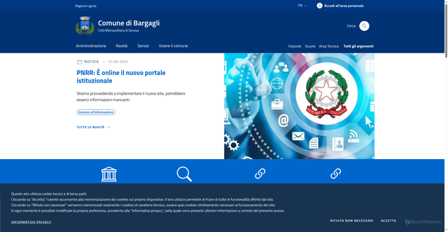 Security scan screenshot of https://www.comune.bargagli.ge.it