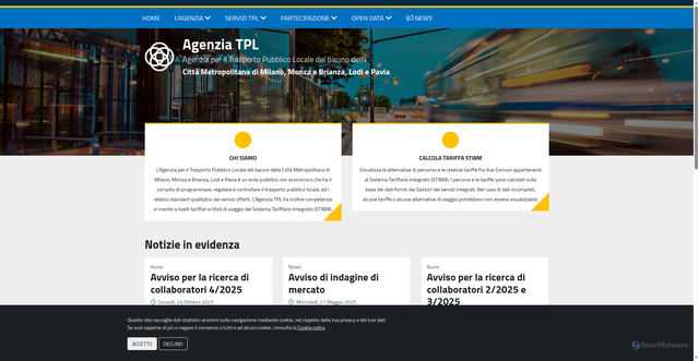 Security scan screenshot of https://www.agenziatpl.it/