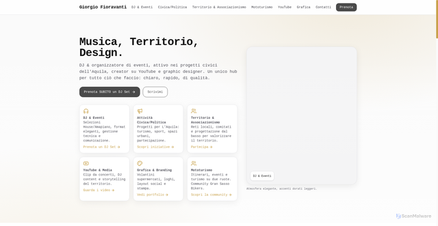 Security scan screenshot of http://giorgiofioravanti.it/