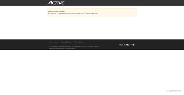 Security scan screenshot of https://checkoutcui.active.com