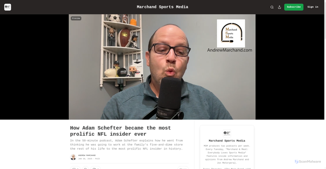 Security scan screenshot of https://www.andrewmarchand.com/p/how-adam-schefter-became-the-most