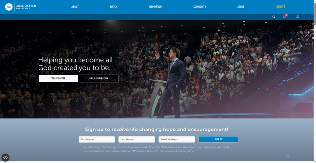 Security scan screenshot of https://joelosteen.com