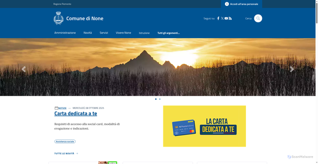 Security scan screenshot of https://www.comune.none.to.it/