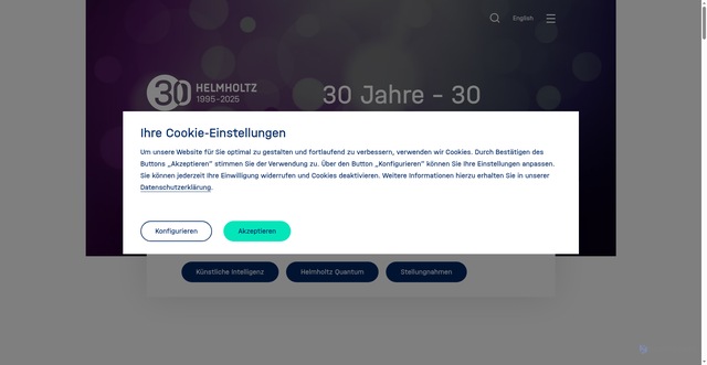 Security scan screenshot of https://www.helmholtz.de/