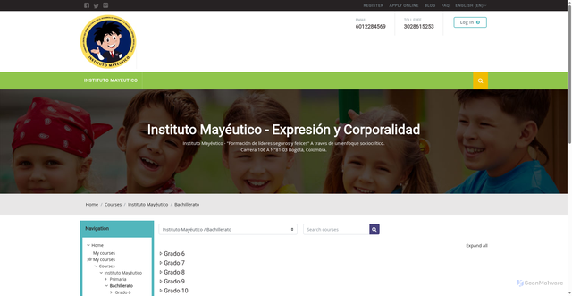 Security scan screenshot of https://institutomayeutico.online/course/index.php?categoryid=3&lang=en