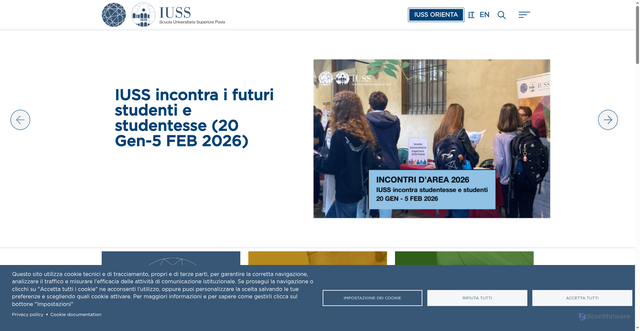 Security scan screenshot of https://www.iusspavia.it:443/it